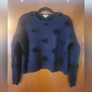 Pinko Fuzzy Dark Navy And Black Sweater